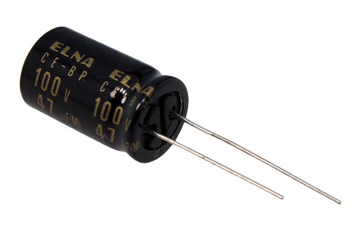 Elna Electrolytic Capacitor 47uF 100Vdc RBD Series Non-Polar Radial