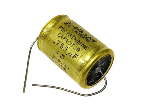 Jensen Capacitor 0.755uF (755000pF) 100Vdc ATTE Series Aluminum Foil Polystyrene Axial