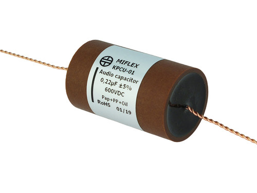 Miflex Capacitor 0.22uF 600Vdc KPCU Series Copper Foil Paper/Polypropylene Oil