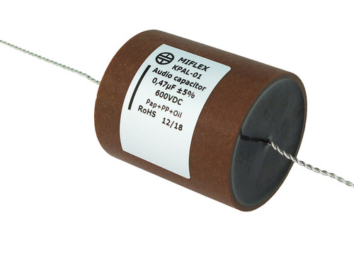 Miflex Capacitor 0.47uF 600Vdc KPAL Series Aluminum Foil Paper/Polypropylene Oil