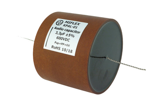 Miflex Capacitor 3.3uF 600Vdc KPAL Series Aluminum Foil Paper/Polypropylene Oil