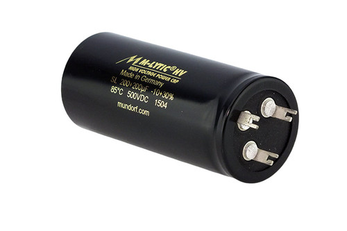 Mundorf Electrolytic Capacitor 200+200uF 500Vdc MLytic® HV Series Polar Multi-Section Axial