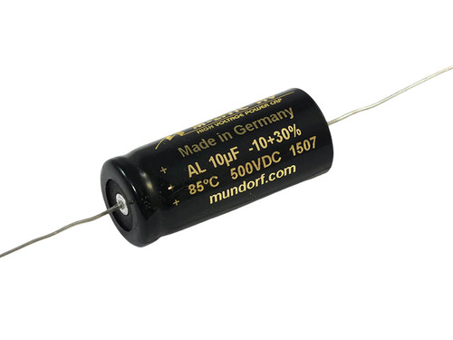 Mundorf Electrolytic Capacitor 10uF 500Vdc MLytic® HV Series Polar Axial