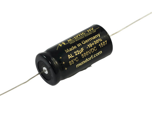 Mundorf Electrolytic Capacitor 22uF 500Vdc MLytic® HV Series Polar Axial