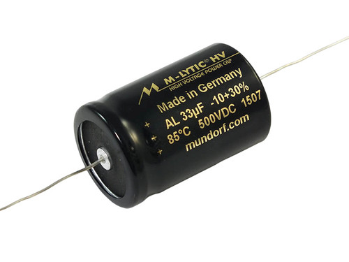 Mundorf Electrolytic Capacitor 33uF 500Vdc MLytic® HV Series Polar Axial