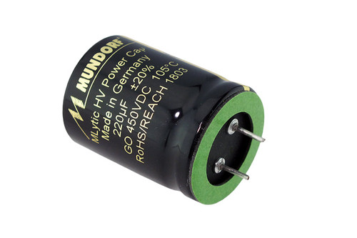 Mundorf Electrolytic Capacitor 220uF 450Vdc MLytic® HV Series Polar Radial